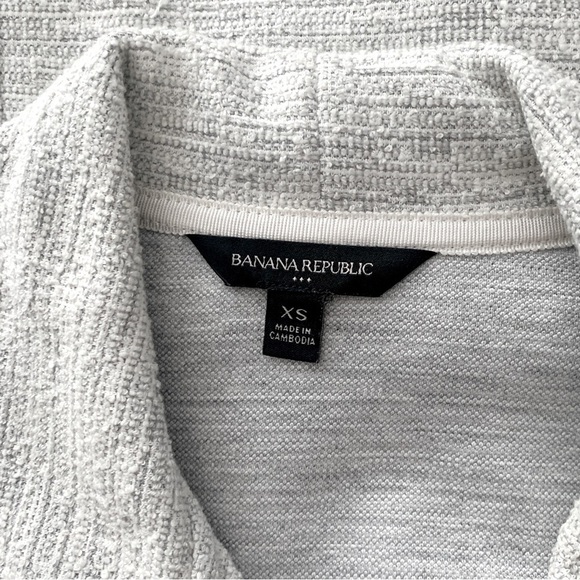 Banana Republic Textured Knit Moto Jacket Asymmetrical Zip, Light Grey size XS - Picture 3 of 5